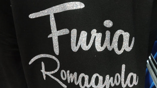 crop top hooded glitter furia romagnola